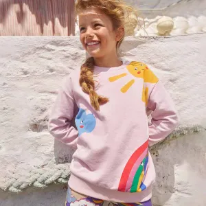 Kids Girls Fashion Casual Autumn Rainbow Print Long-Sleeve Sweatshirt